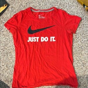 Nike Women's Red Graphic Workout Tee